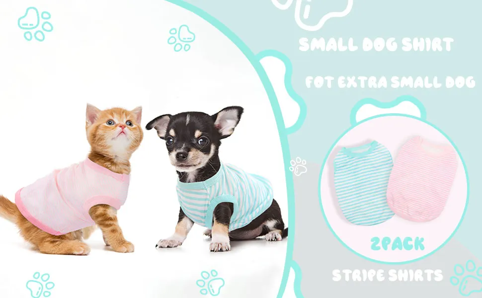 Chihuahua Summer Stripe Clothes Cotton Blend Dog Clothes for Small Dogs  13.78 in Chest from Dhgate Dog Shirts - price 6.83