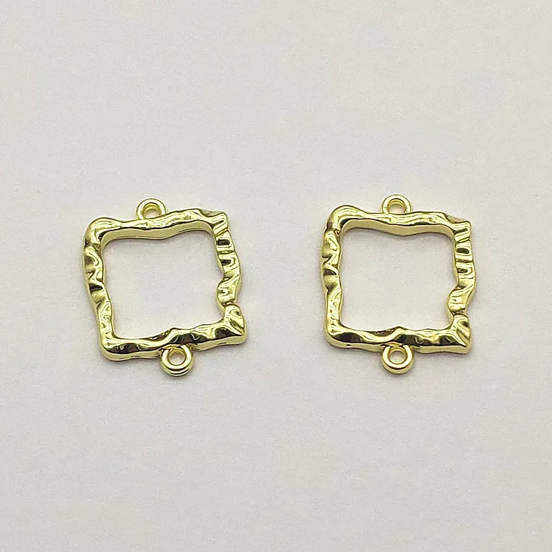 Colliers Nouvelles arrivages!18x15 mm 100pcs pendentifs en alliage zinc Connecteurs de forme carrée pour collier / boucles d'oreilles faits à la main