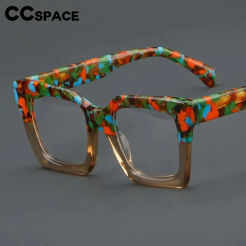 56909 Fashion Colorful Acetate Optical Spectacle Frame Women Stor storlek Vintage Glasses Frame Men RECABLE SPELACLES 240415