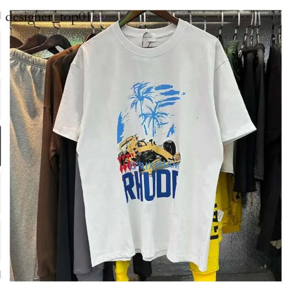 Designer Rhude Shirt Mens Shirts Rhude Shorts Women Sweatpants Hight Quality Rhude Short Sleeve Shirt Clothes Summer Luxury Letter Tops Beach Style Tees 6642