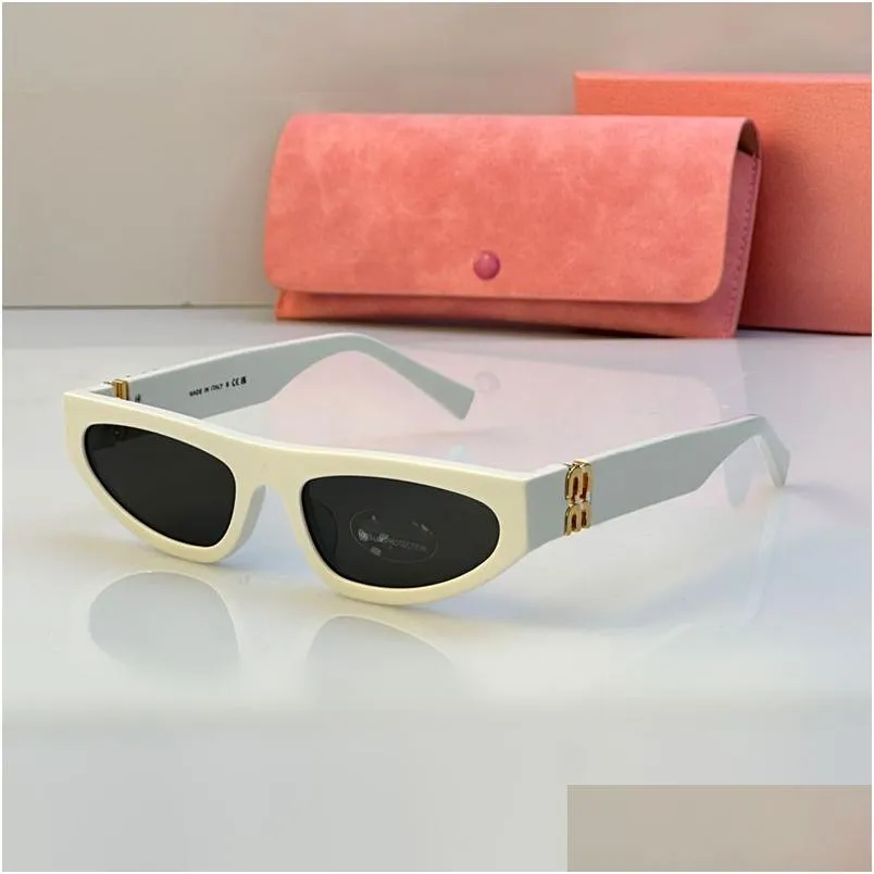 Solglasögon för kvinnor mui acetate ny europeisk amerikansk stil avant garde katter ögon smal ram design bra material glasögon cool uv400 dhosr