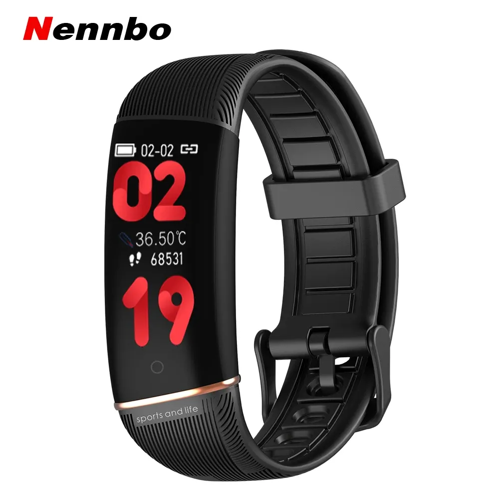 Armband Nennbo E98s Nytt Smart Band Sports Vattentät kroppstemperaturdetektering Armband Hjärtfrekvens Blodtryck Hälsosamma armband