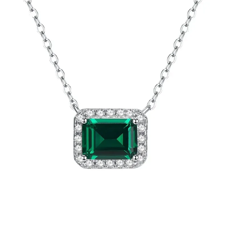 Ожерелья 2023 Новый S925 Серебряное ожерелье Винтажное подвеску 6 * 8 Летняя универсальная женская мода универсальна