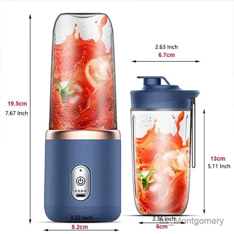 Juicers Mixer rechargeable Fruit portable Automatique Blender Ice Crush Cup 6 lames Mini Electric Juicer Cup