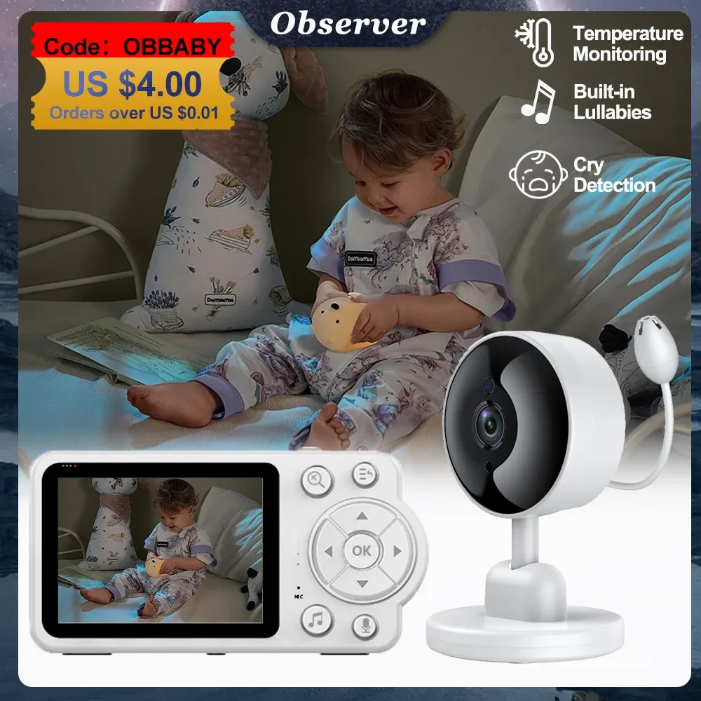 Kamera 2,8 tum Video Baby Monitor med Digital Zoom Surveillance Camera Auto Night Vision Tway Way Intercom Babysitter Security Nanny