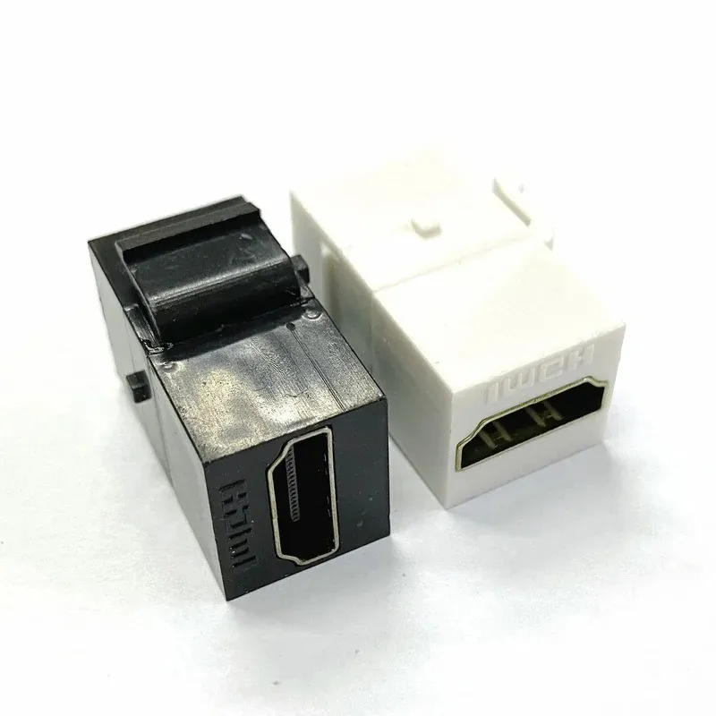 new Straight HDMI-Compatible 1.4 Snap-in Female To Female F/F Keystone Jack Coupler Adapter for Wall Plate White for HDMI wall plate coupler