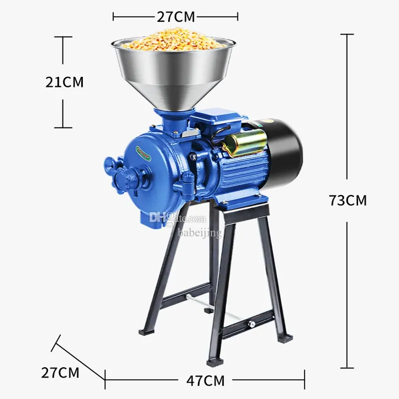 110 В / 220 В Электрическая шлифовальная машина зерновой специи кукурузная дробилка Домохозяйство Коммерческая влажная и сухая мельница для пищи