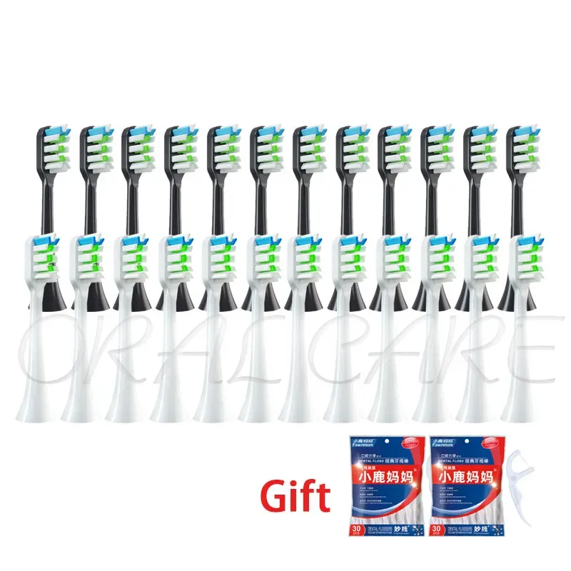 Heads 12/24PCS SOOCAS Replacement Toothbrush Heads Fo X3U/X3/X5/X1/D2/D3/V1/V2 Electric Tooth Brush DuPont Smart Brush Head With Cover