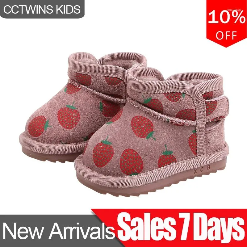 Botas CCTWINS Sapatos infantis 2024 Inverno Crianças Moda Snowberry Baby Baby Casual Casual para meninas BOTAS BLACK QUENTE SNB007