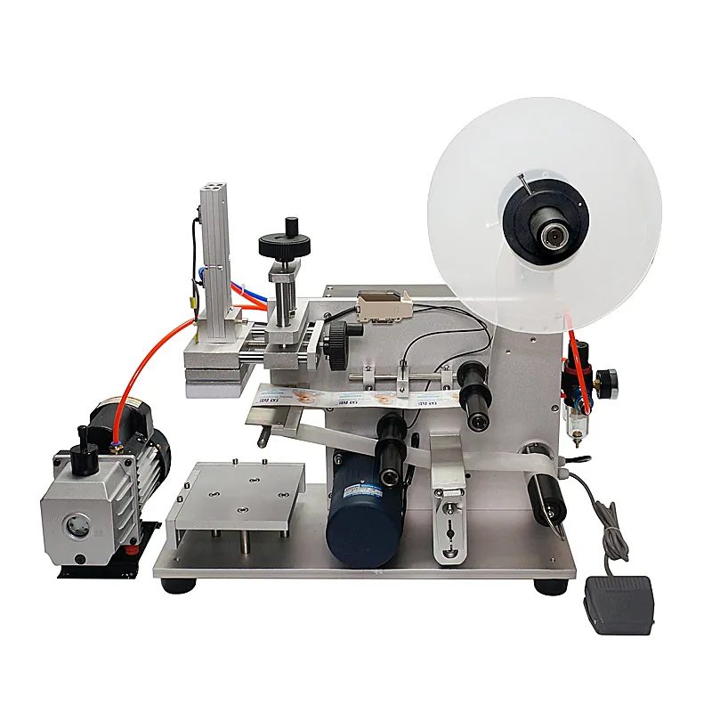 220V 110V LT-80 Semi-automatic Circular Wrapping Labeling Machine Auto Sticker Label Dispenser Machine