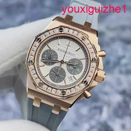 AP Kobiet zegarek Royal Oak Offshore Series 26231or Oryginalna funkcja czasu daty diamentu 37 mm Automatyczna gwarancja karty zegarkowej mechanicznej