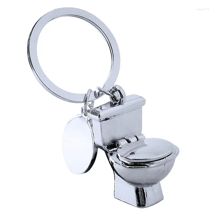 Keychains sleutelhanger toilet 3d mini stoel metalen hanger grappige tas ornamenten auto motorfiets snuisterij sleutelhanging hangende accessorie