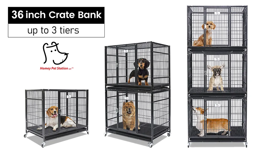 Stackable Kennels DHgate.com:Stackable Metal Dog Crate with Removable Tray & Wheels - 36 ...