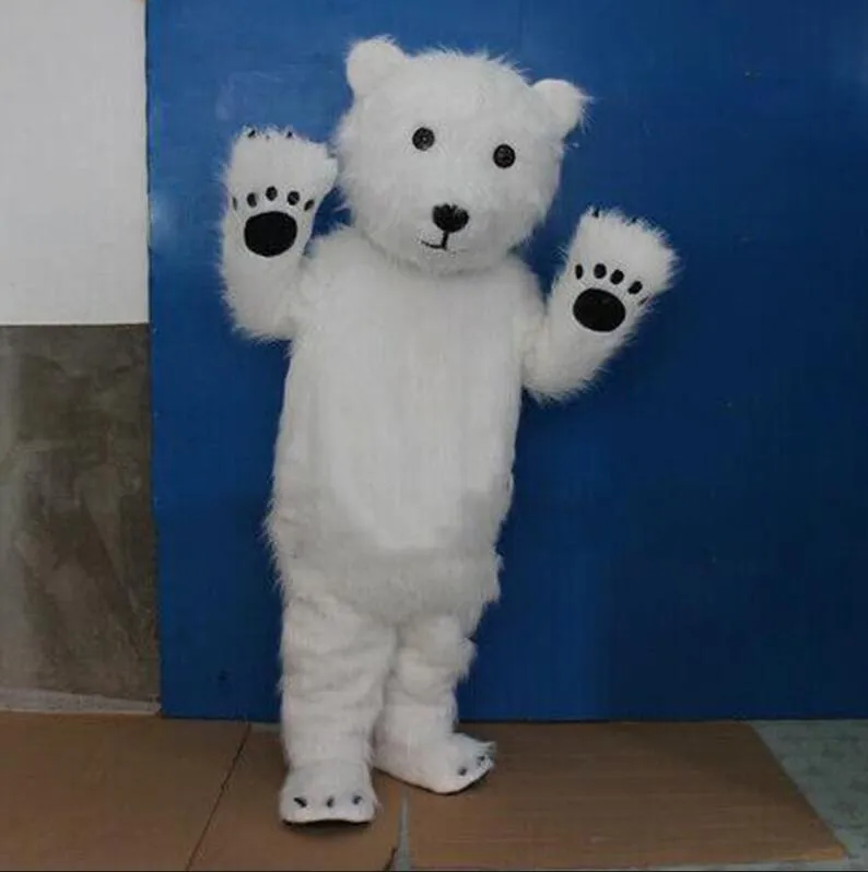 2024 Taille adulte Polar ours Mascot Costume Halloween Carnaval Unisexe Adultes Tenue de fantaisie Costume de fantaisie