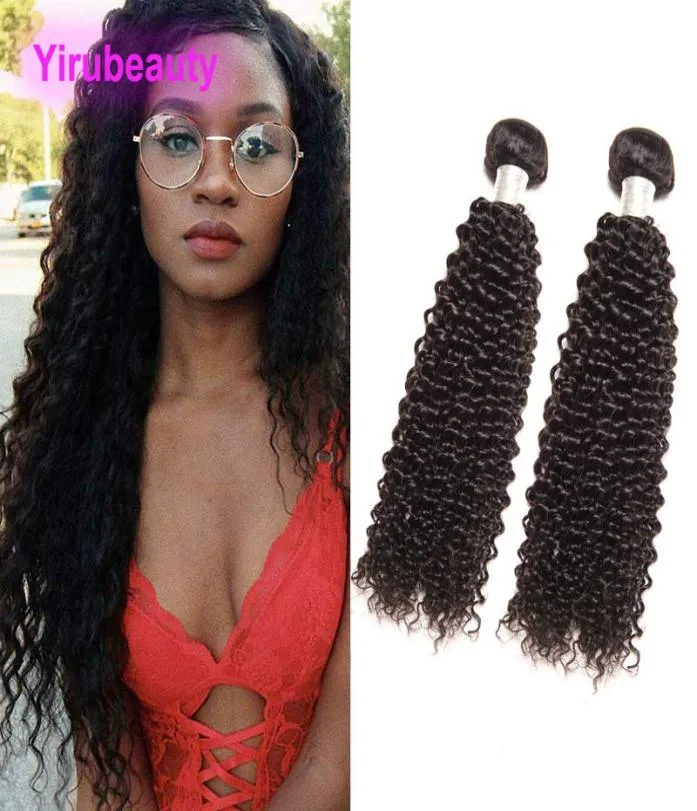 Cabelo humano virgem crua indiano 2 pacotes duplos de trama de cabelo tecela