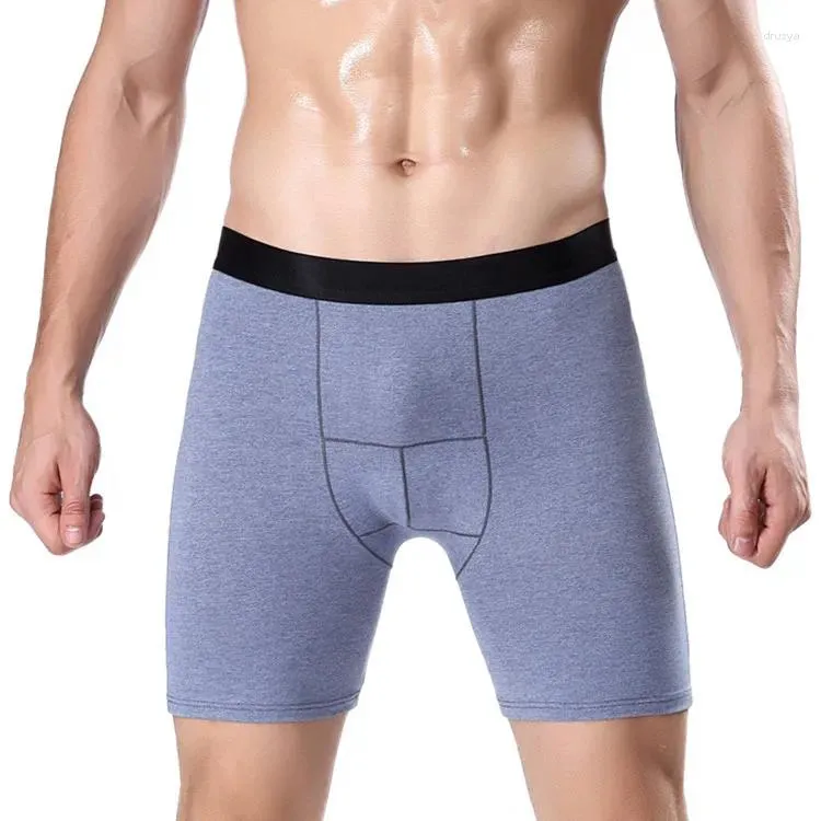 Calzoncillos 2024 Risancia media para hombres Sport Stretch Algodón de algodón Running Boxers Shorts Anti-Wear Leg