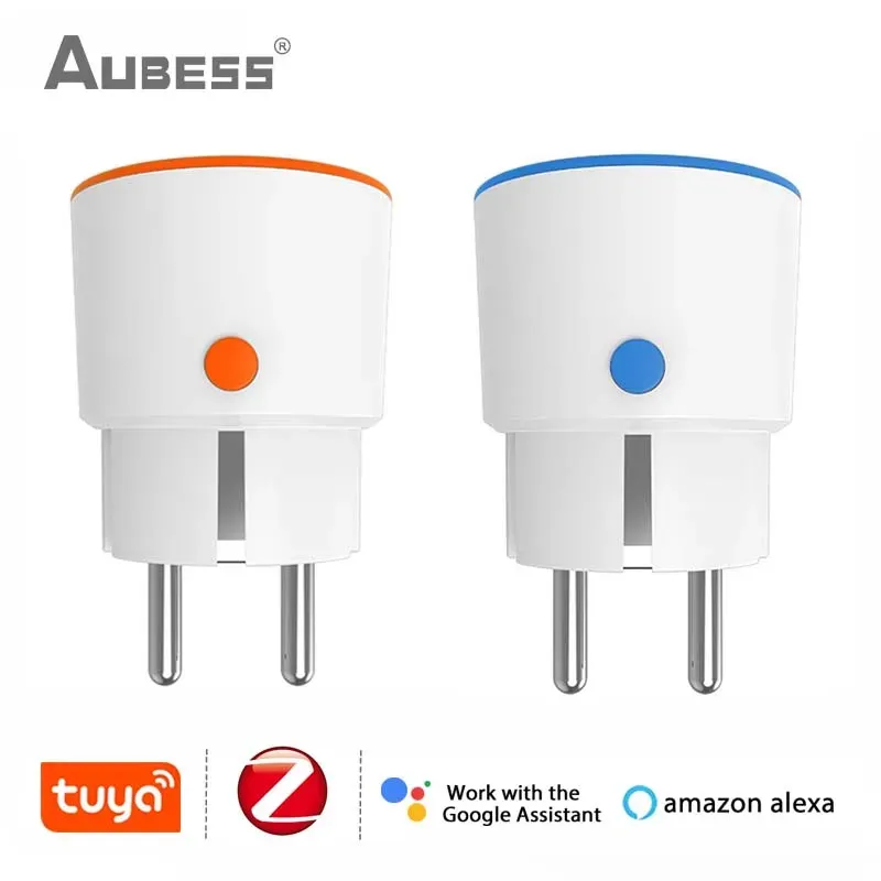 Plugs Tuya Smart Zigbee 3.0 EU Plug 16A Outlet 3680W Power Morninging Remote Control Socket Work med Alexa Google Home SmartThings