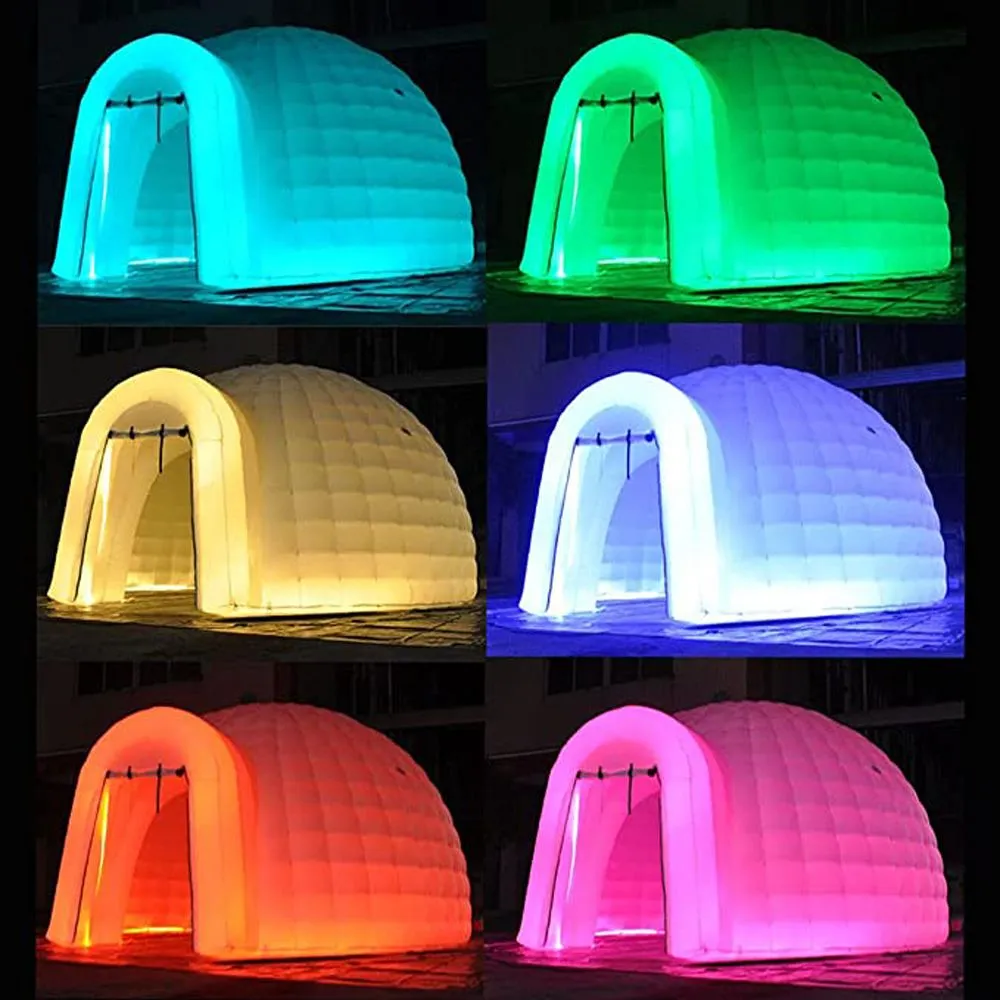 Oxford 16ft Şişirilebilir Igloo Dome Çadır Air Blower ve LED Işıklar House Yurt Outdoor Etkinlik Partisi Düğün Sergisi