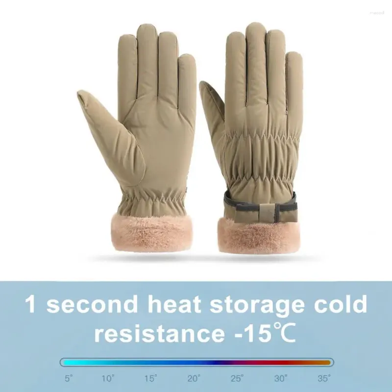 Rowerowe rękawiczki Pogoda ciepła wiatroodporna zima z pluszową podszewką dla kobiet w dotyku antypoślizgowym narciarstwem