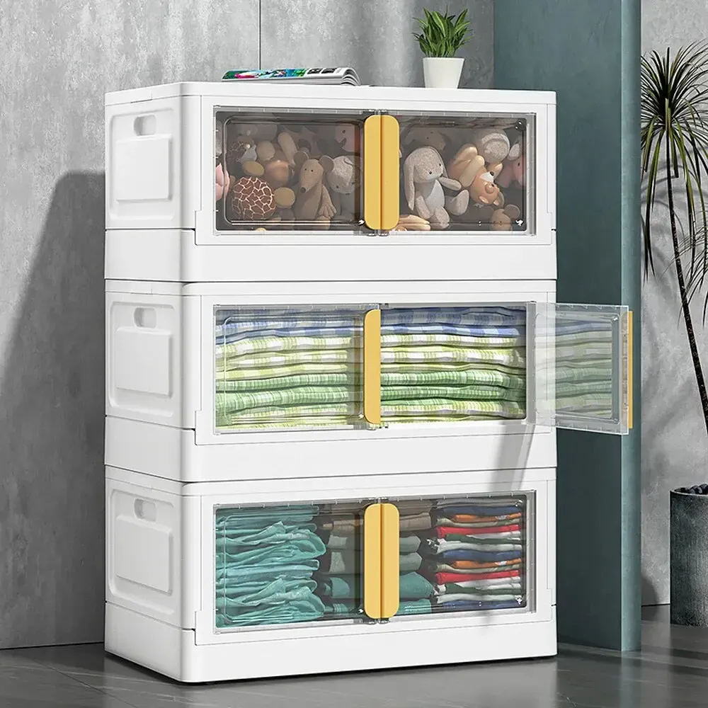 Bins Large Capacity Storage Box Foldable Portable Plastic Clothes Toy Storage Bin Doll Storage Container Home Wardrobe Organizer 1PC