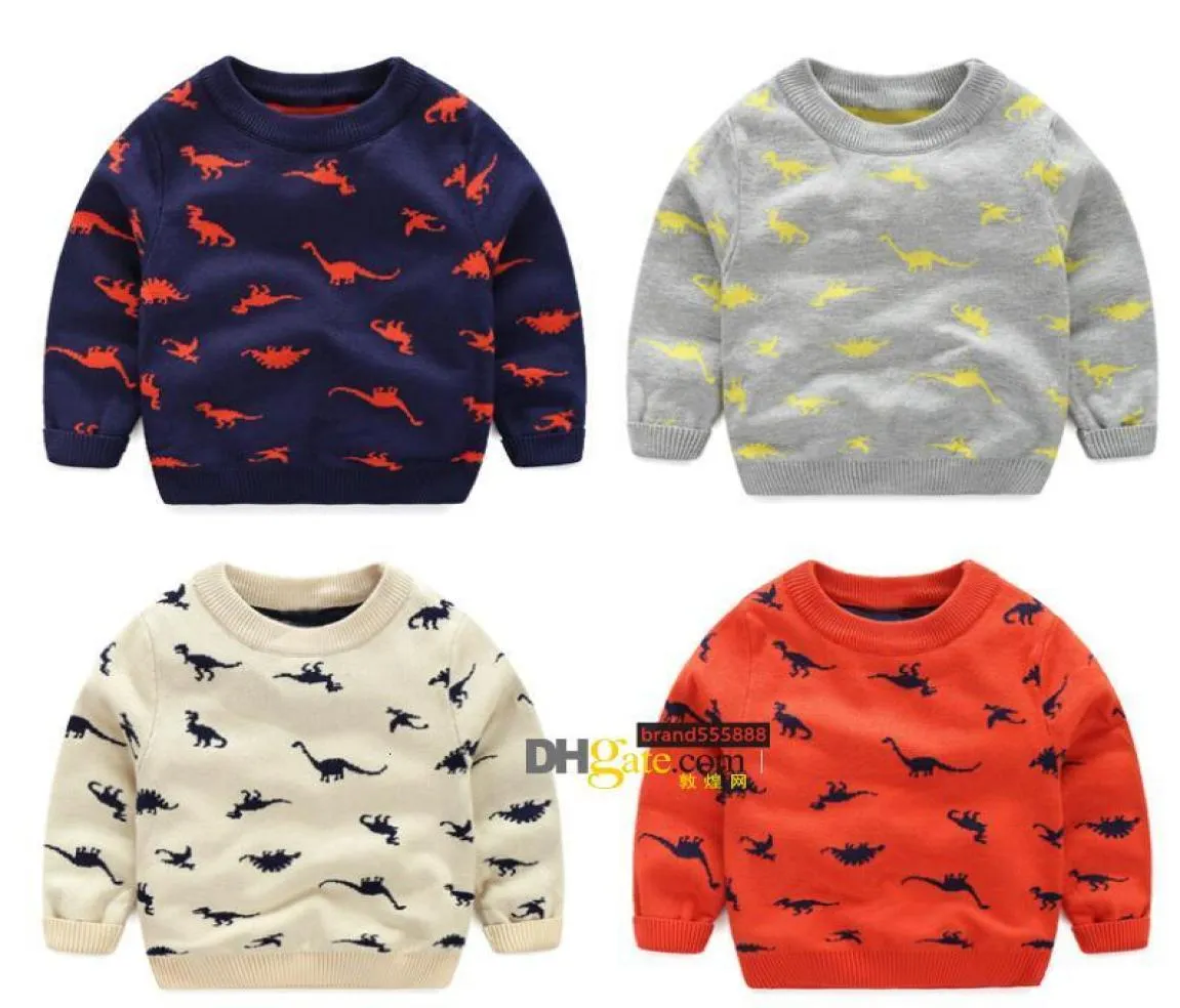 Pullover Autumn Winter Sticked Toddler Boy Sweater Casual Spring Cartoon Mönster Mönster Varma bomullspojkar Tröjor Barn1936242