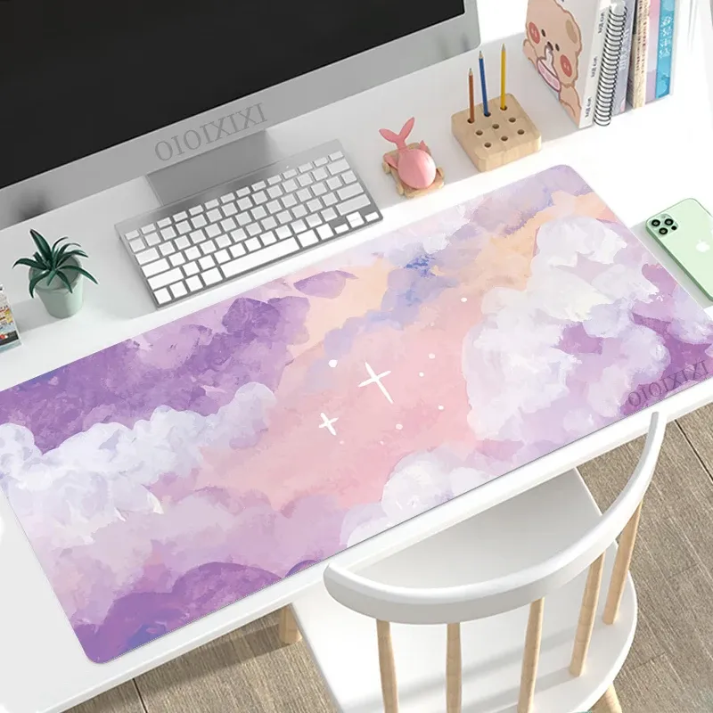 Pads schattige esthetische kawaii olieverfschildering muis pad gaming xl hd nieuwe muispad xxl mousepads tapijt zachte natuurrubber laptop tafelmat