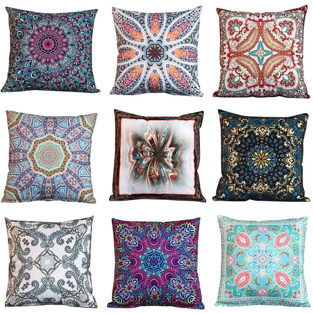 Sided Printing Cushion Ethnic Double Style Floral Geometric Decorative Hug Pillow For Wedding Party Home Hotel med kuddar S