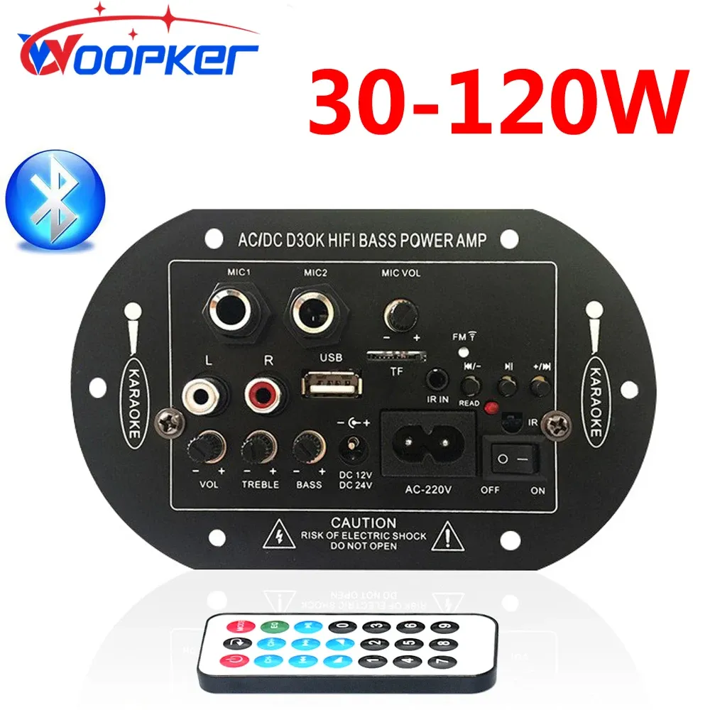 Amplifier Woopker Bluetooth Audio Amplifier Board Subwoofer Compatible FM Radio 110V 220V 12V 24V Digital Amp Module