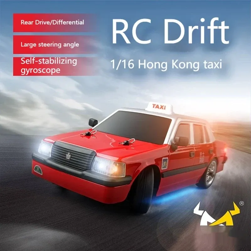 Bilar MN Model MN38 i full skala 1/16 RC Drift Remote Control Taxi Två höghastighetstrafiksignal RC Drift Car Crown Children Toy Gift