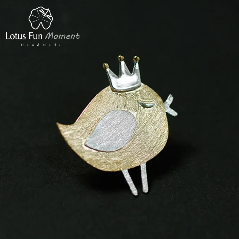 Smycken lotus roligt ögonblick verklig 925 sterling silver handgjorda moden smycken härlig prinsess fågeldesign broscher pin broche för kvinnor