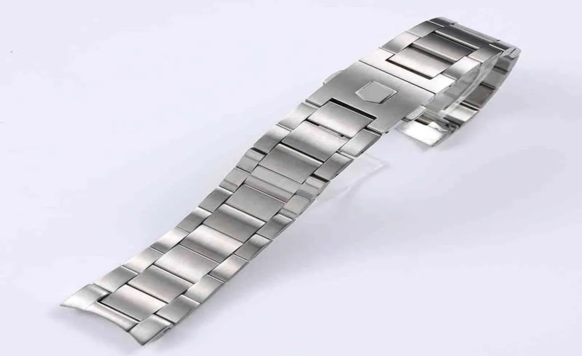 Armbandband voor serie solide roestvrij horloge -accessoires band 22 mm staal zilver matte textuur5622275