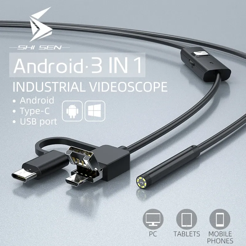 Caméras Endoscope troisinone IP67 Fil rigide en acier imperméable / 5,5 ~ 8 mm Caméra, utilisé pour l'entretien automobile et l'égout industriel.