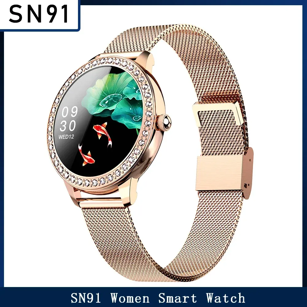 Uhren SN91 Women Smart Watch Lady Fitness Armband Smartwatch Uhr Herzfrequenzmonitor IP68 wasserdicht für Android iOS Ladies Watch