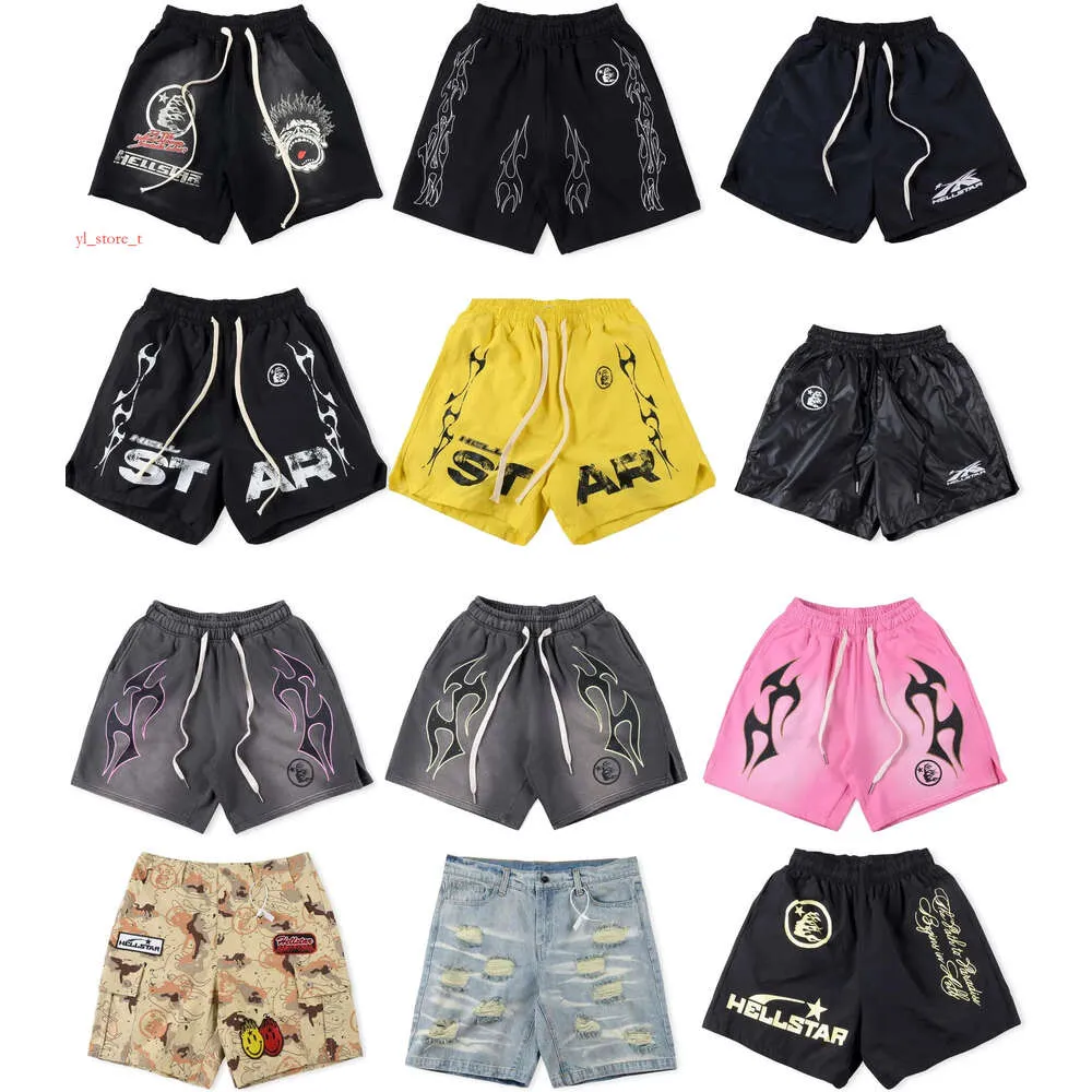 Hellstar Men Designer Shorts Casual Beach Basketball Running Fitnesshigh Quality Alphabet Alphabet Vintage Men's Shorts Hellstar Shortwigs 9993