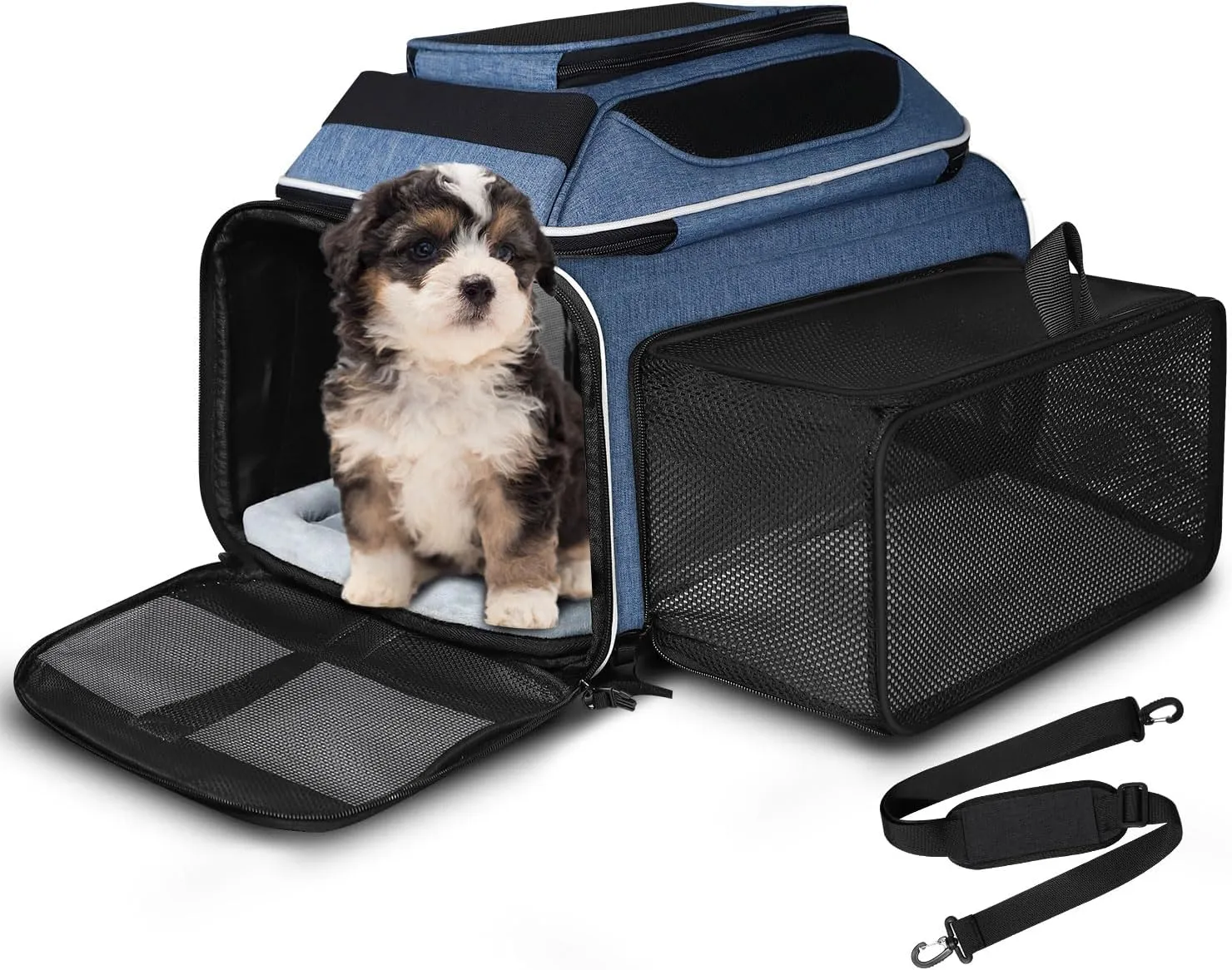 thumbnail image 2 of Soft-Sided Pet Carrier Travel Bag - Airline Approved For Small Dogs & Medium Cats With Shoulder Strap & Safety Zippers (Pink) 2 of 14