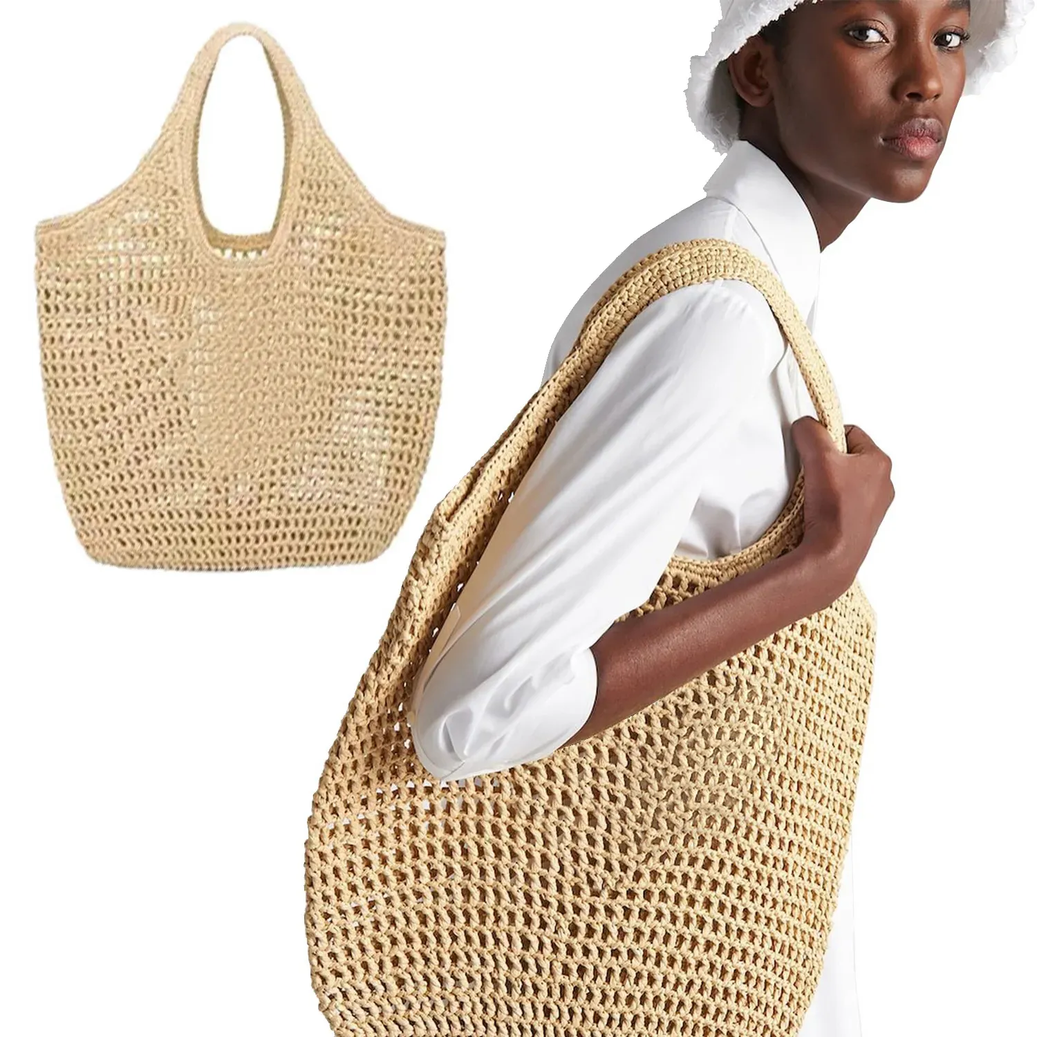 słomka splot raffias koszyk plażowy torba rączki projektant TOTE TOBS Mens marka torebka crossbody moda luksusowe kobiety kupujące puste torby sprzęgła