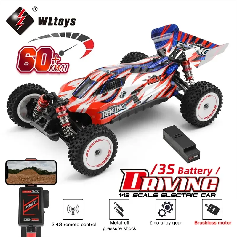 CAR WLTOYS 124008 60KM/H RC CARRO PROFISSIONAL DE RAÇA DE RAÇA INFERIOR ELECTRICA ELECTRICA ENTRAÇÃO DE REMIFT REMIFT TOY PAR