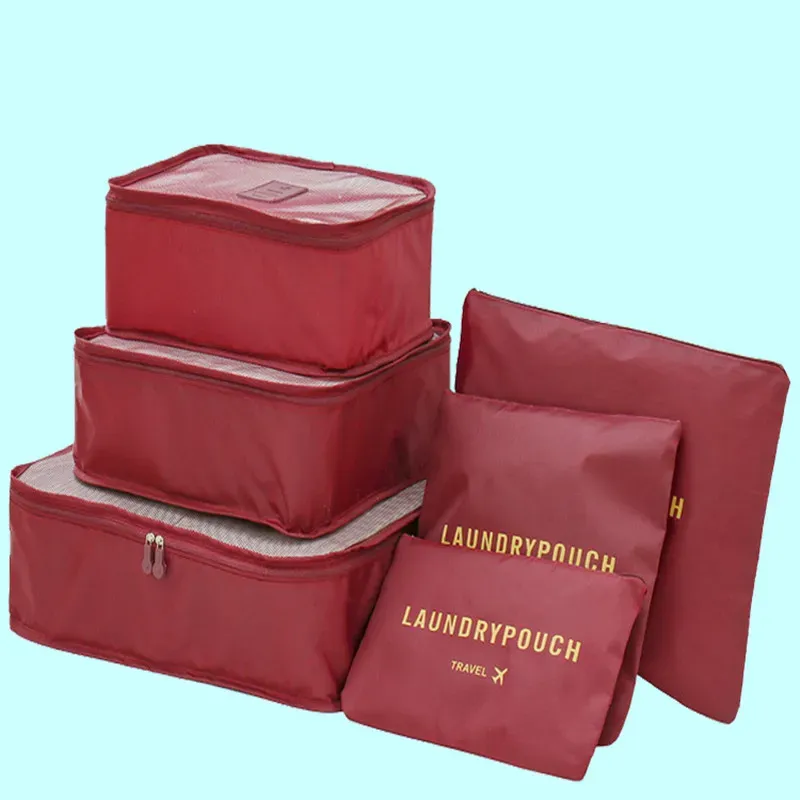 Väskor 6st reser förvaringspåse, för garderober, garderober, resväskor, resväskor, resehanterare, väskor, lådor, paket, kubpåsar