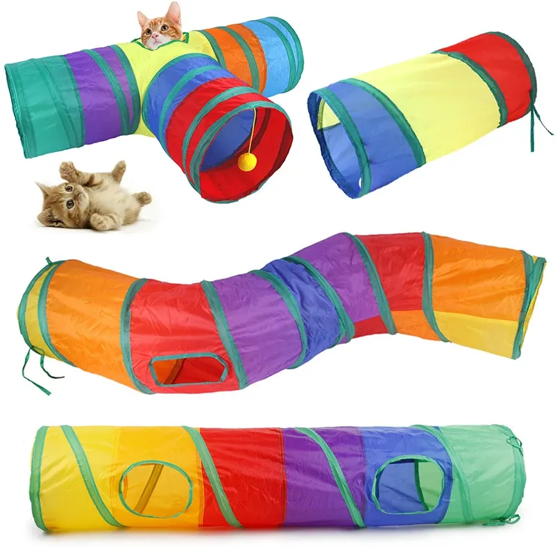 Toys Cat tune de tube pliable Cat Toys Kitty Training Interactive Fun Toy Tunnel ennuyé pour chiot chaton Fournitures pour animaux de compagnie ACCESSOIRES