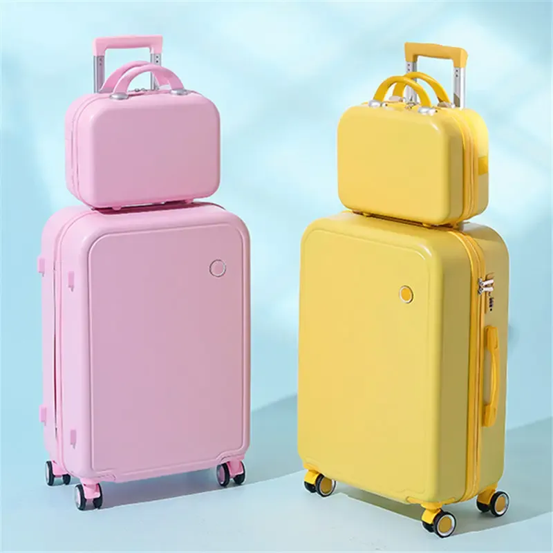 Luggage Trolley Case Student Luggage Female Universal Wheel Rolling Luggage Set Password Consignment Suitcase Travel Macaron Color