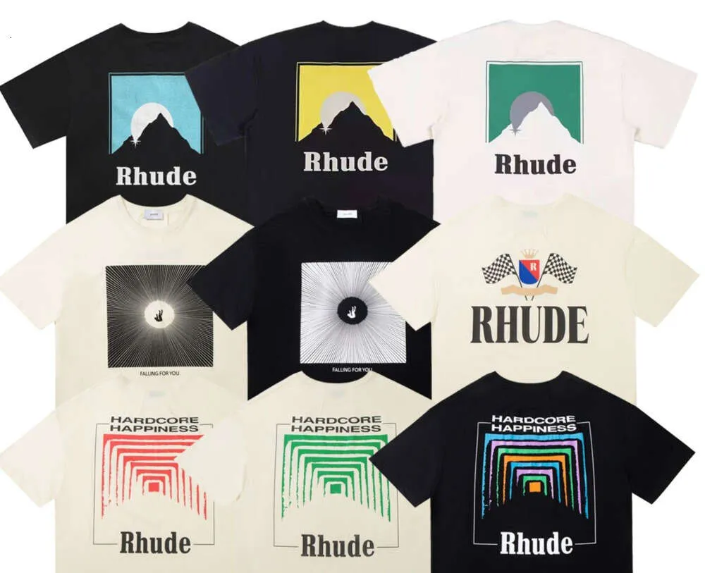 RH Designers Rhude Borduurwerk T -shirts voor zomerheren Tops Letter PoloS Shirt Dames T -shirts Kleding Korte mouwen Grote plus 178