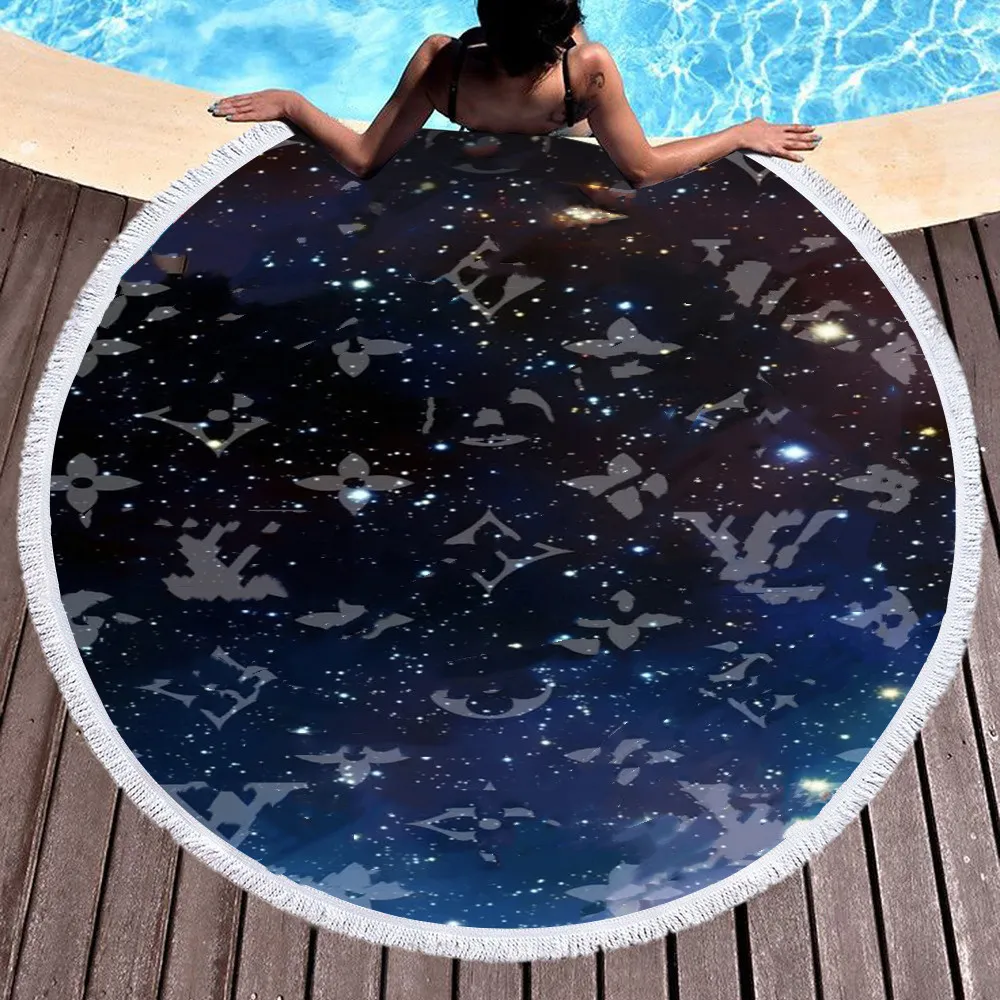 Simple Beach Fashion Brand Round Printed Beach Towel Microfiber And Tassel Feel Soft American Summer From 20 52 DHgate