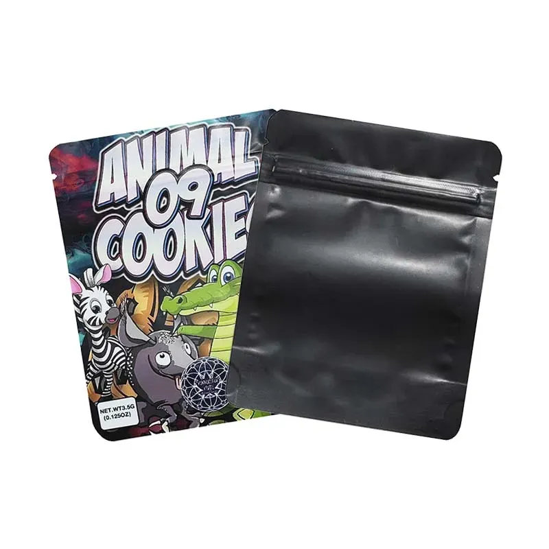 3.5G Mylar Bag Cookies Storage Package Empty Resealable Smell Proof Zipper Lock Stand Up Pouches 420 Cali Packing Plastic Bags