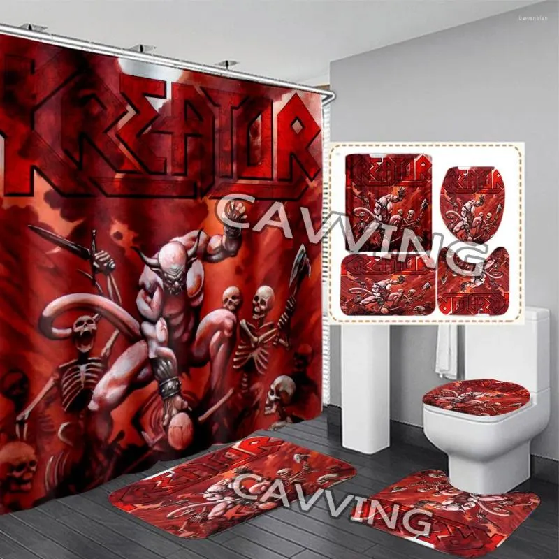 Shower Curtains Kreator 3D Printed Curtain Waterproof Bathroom Anti-slip Bath Mat Set Toilet Rugs Carpet Home K02