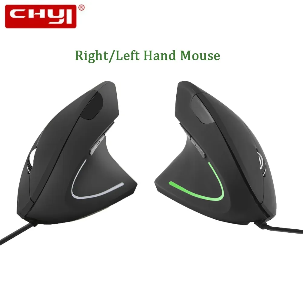 Mice Chuyi Wired Mouse Right/left Hand Vertical Ergonomic Bracers Healthy Usb Charging Optical with Pad for Pc Laptop Desktop