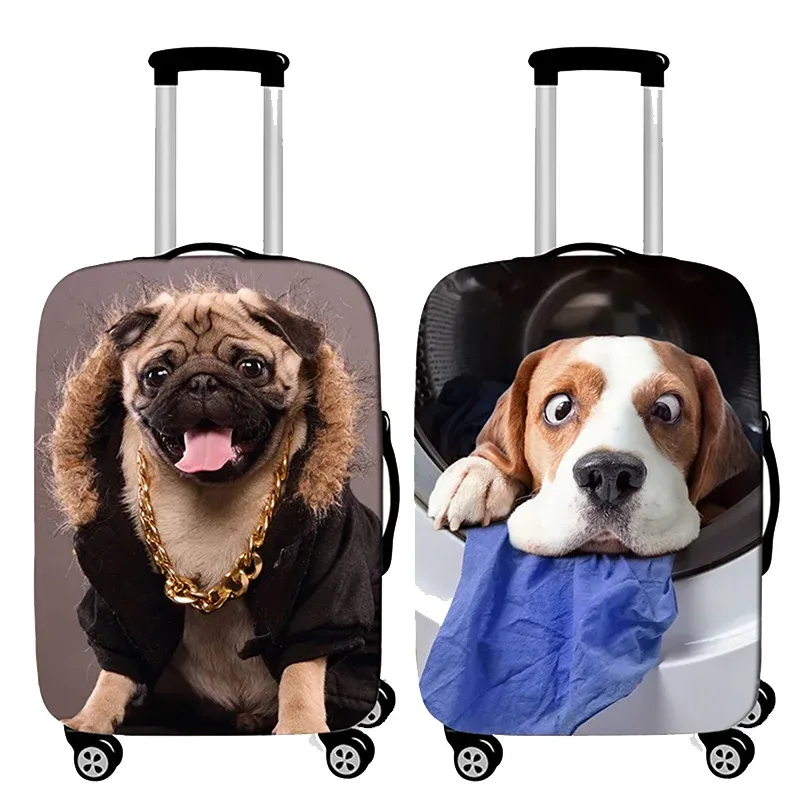 Accessories 3D Pet Dog Pattern Travel Suitcase Dust Cover Luggage Protective Cover for 1832 Inch Trolley Case Dust Cover Travel Accessories