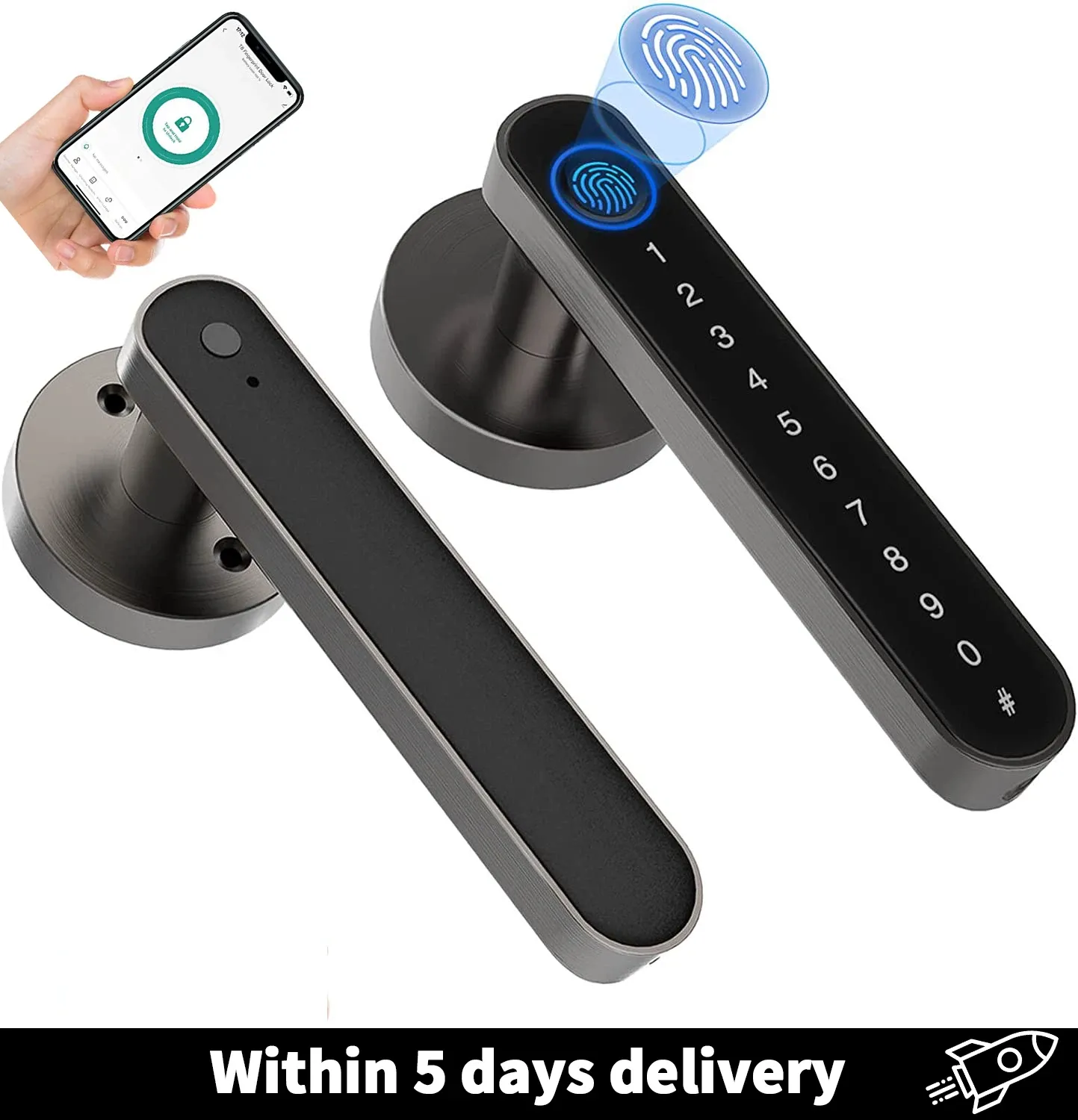 Control Fingerprint door lock with keypad Smart door lock for bedroom Electronic lock with passcode App unlocking for Interior doors