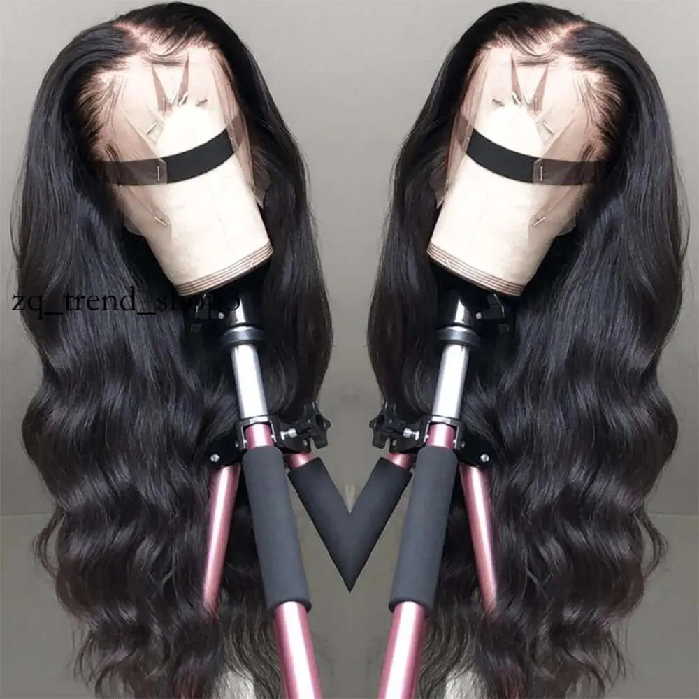 Perruques avant en dentelle Natural Baby Hair 4x4 Body Wave 4x4 Lace Ferme Human Hair Wigs 28 34 40inch Omber Hobe Pré-Plunced Human Hair sans couture Natural 52