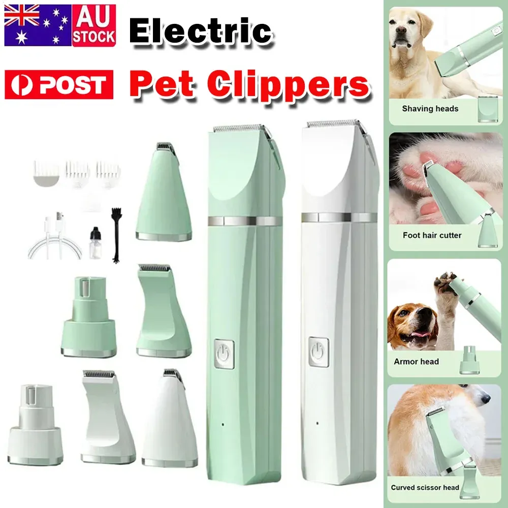 Shaves 4in1 Clippers de cachorro elétrico multifuncionais para cuidar do cachorro sem fio barbeadores aparadores de arremessos de baixo ruído de ruído