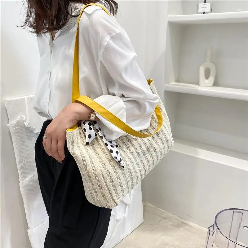 Shoulder Bags Straw Weaving Ladies Totes Bag Women Shopping Eco Reusable Shopper Messenger